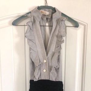 Anthropologie Linen Short Romper Size 4